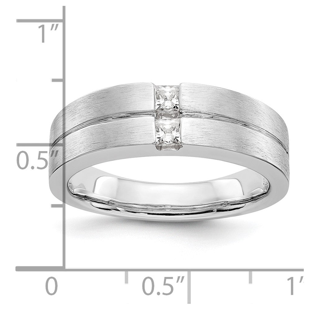 14K Weißgold Herren-Ehering mit natürlichen Diamanten 0,26 ct