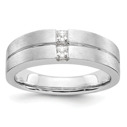 14K Weißgold Herrenring mit echten Diamanten