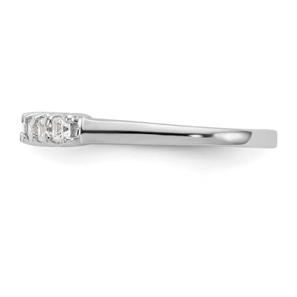 14K Weißgold Ehering mit 9 echten Diamanten