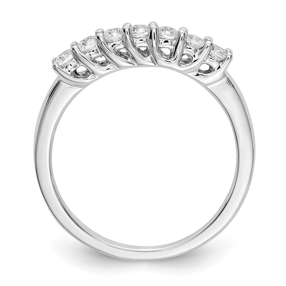 14K Weißgold Ring mit 7 echten Diamanten
