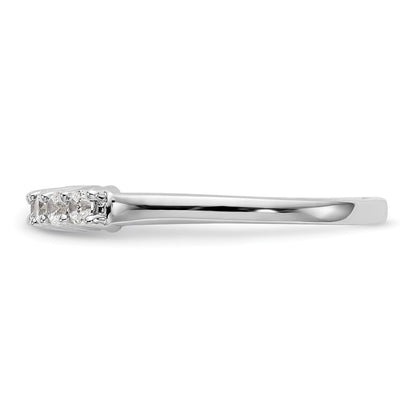 14K Weißgold Ring mit 7 echten Diamanten