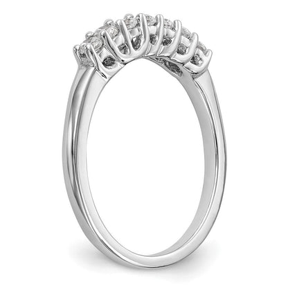 14K Weißgold Ring mit 7 echten Diamanten