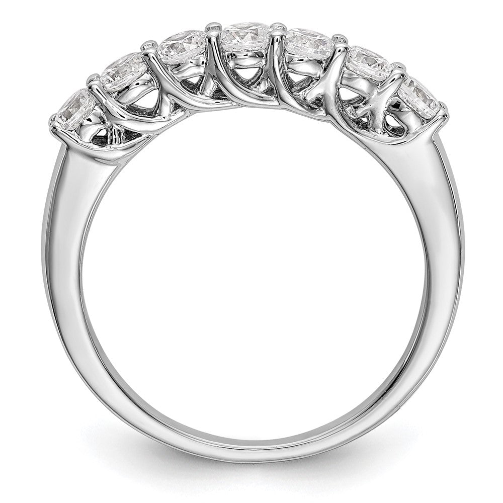 14K Weißgold Ring mit 7 Diamanten in gemeinsamer Krappenfassung, rund, 0,875 ct. Gesamtgewicht