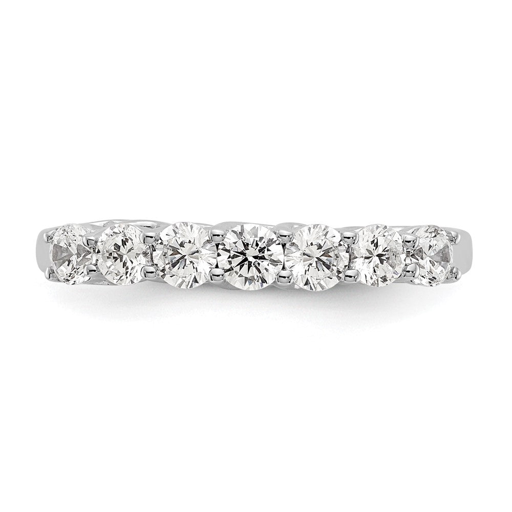 14K Weißgold Ring mit 7 Diamanten in gemeinsamer Krappenfassung, rund, 0,875 ct. Gesamtgewicht