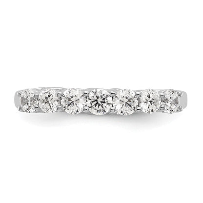 14K Weißgold Ring mit 7 Diamanten in gemeinsamer Krappenfassung, rund, 0,875 ct. Gesamtgewicht