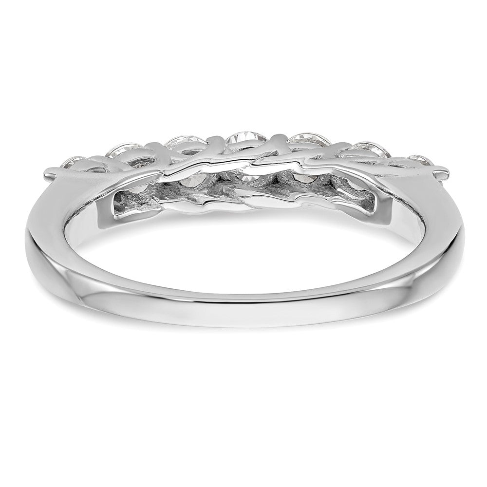 14K Weißgold Ring mit 7 Diamanten in gemeinsamer Krappenfassung, rund, 0,875 ct. Gesamtgewicht