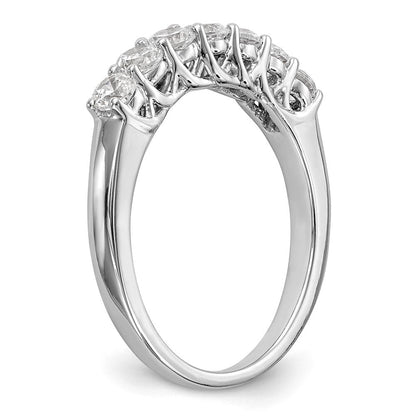 14K Weißgold Ring mit 7 Diamanten in gemeinsamer Krappenfassung, rund, 0,875 ct. Gesamtgewicht