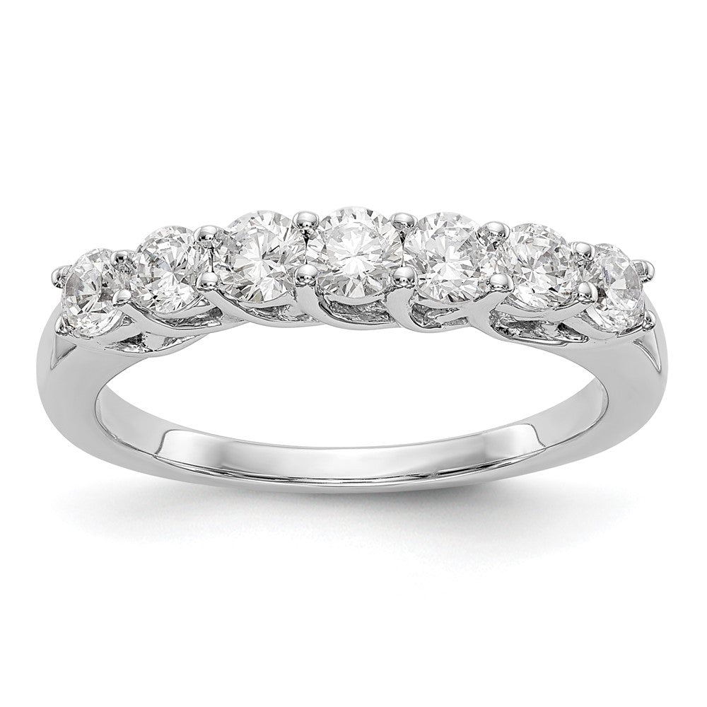 14K Weißgold Ring mit 7 Diamanten in gemeinsamer Krappenfassung, rund, 0,875 ct. Gesamtgewicht