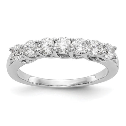 14K Weißgold Ring mit 7 Diamanten in gemeinsamer Krappenfassung, rund, 0,875 ct. Gesamtgewicht