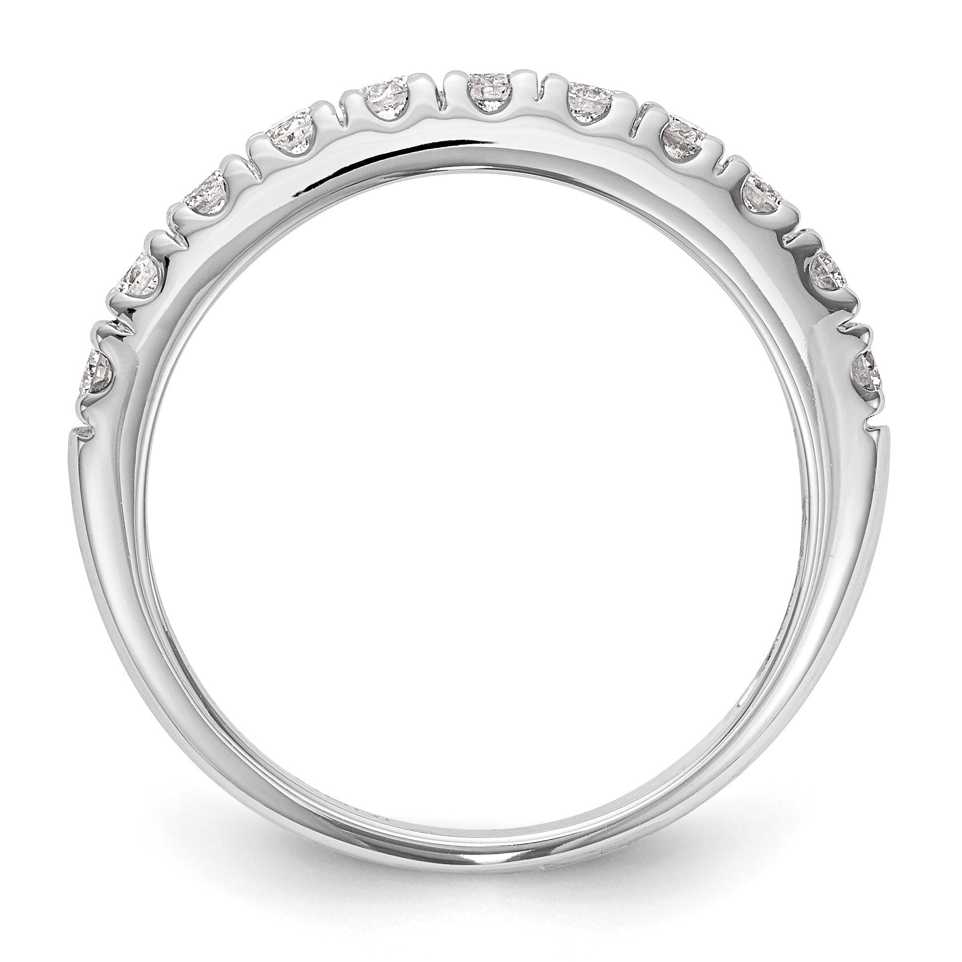 14K Weißgold Ehering mit echten Diamanten