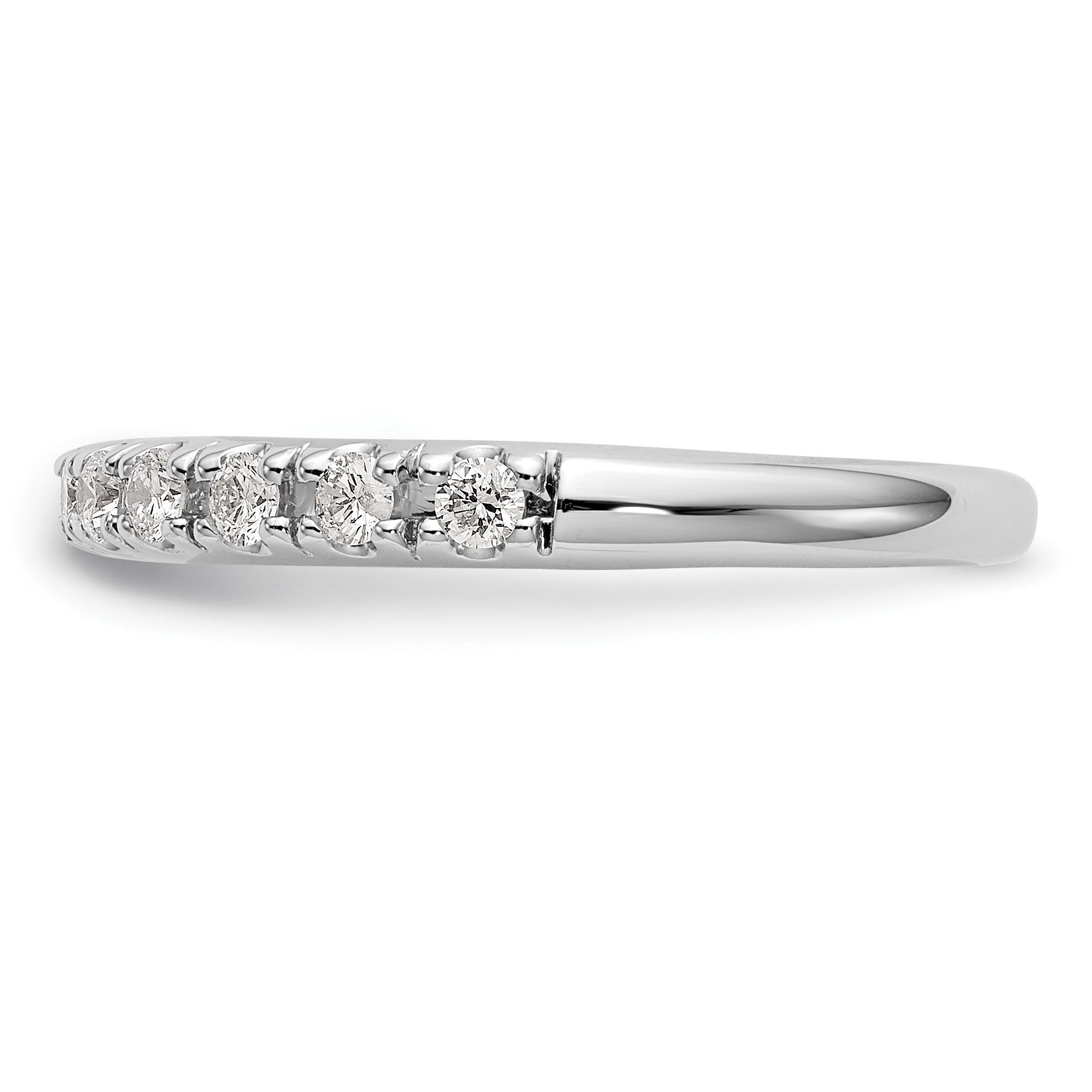 14K Weißgold Ehering mit echten Diamanten
