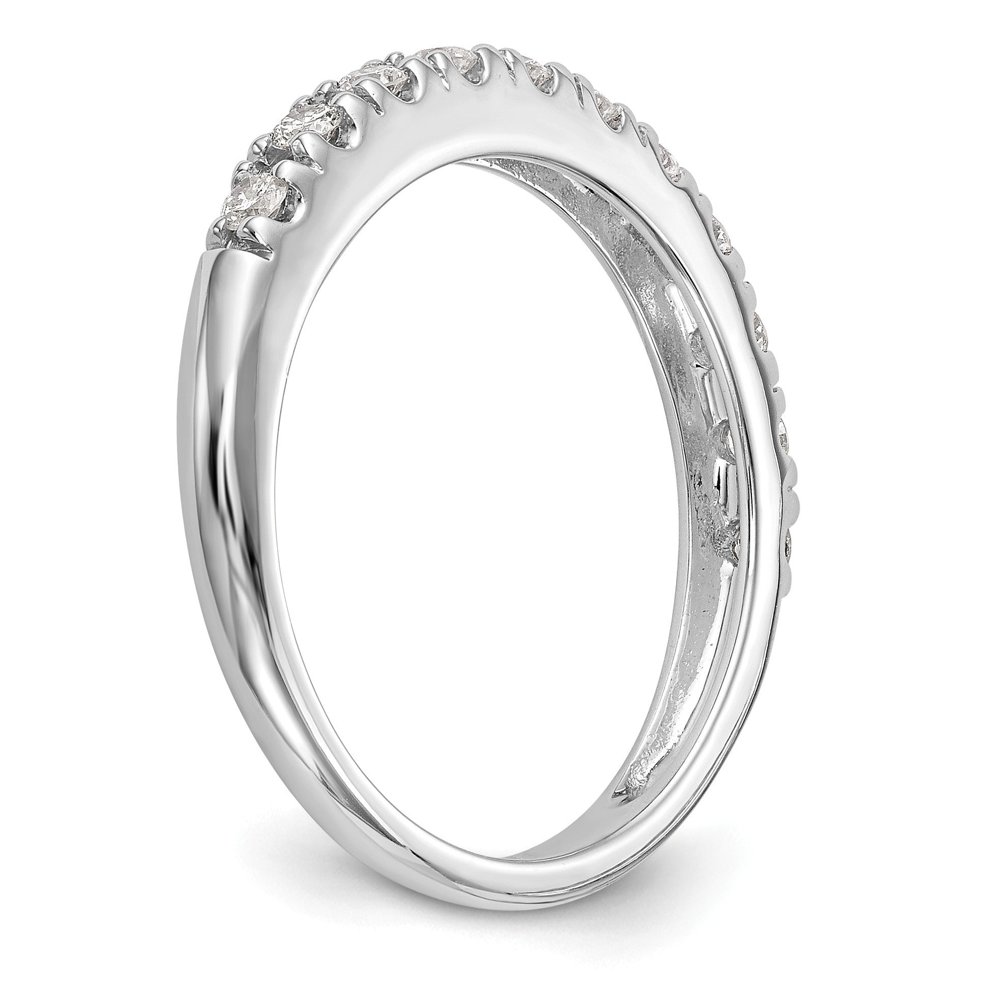 14K Weißgold Ehering mit echten Diamanten