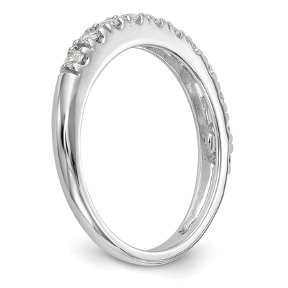 14K Weißgold Ehering mit echten Diamanten