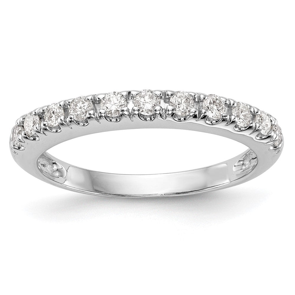 14K Weißgold Ehering mit echten Diamanten