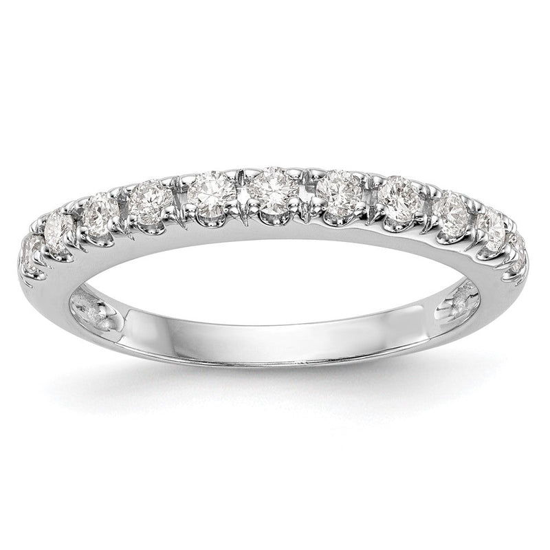 14K Weißgold Ehering mit echten Diamanten