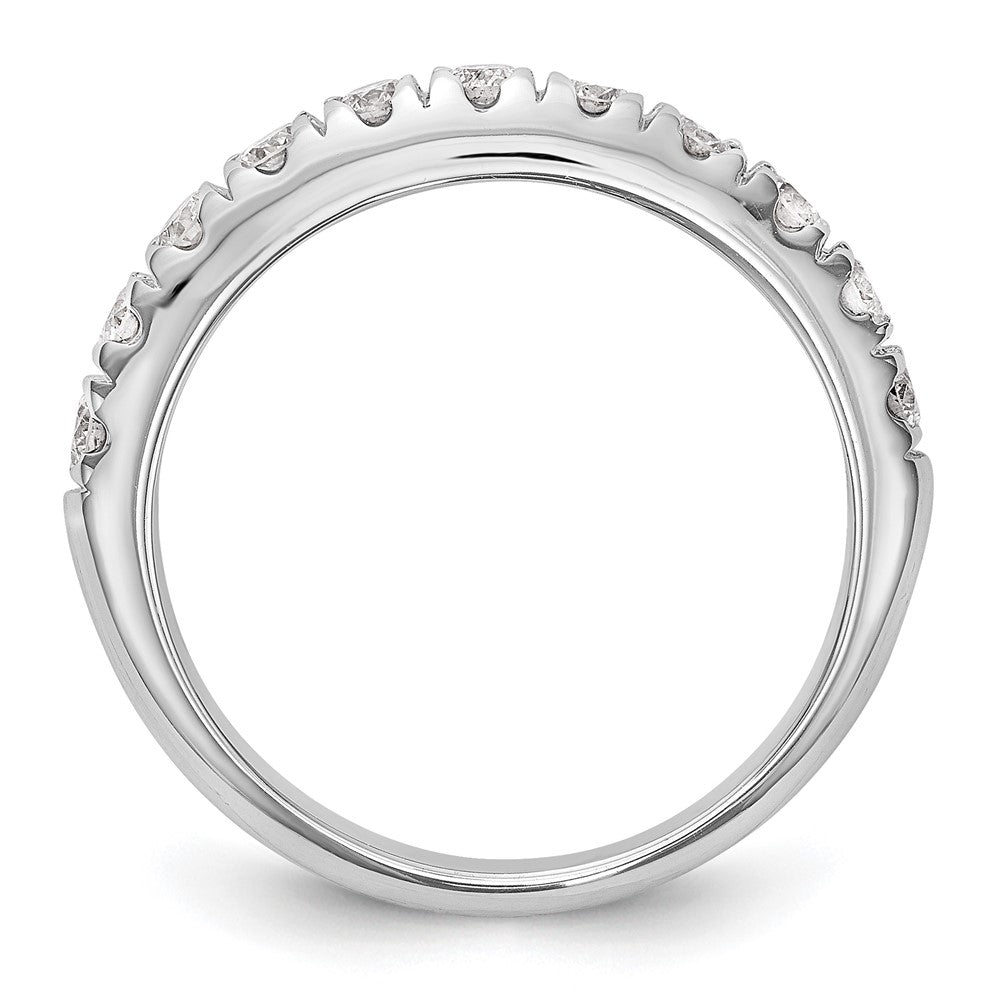 14K Weißgold Ehering mit echten Diamanten