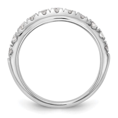 14K Weißgold Ehering mit echten Diamanten