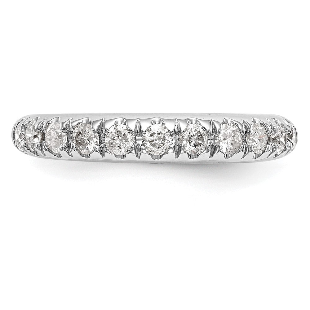 14K Weißgold Ehering mit echten Diamanten