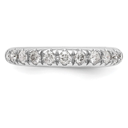 14K Weißgold Ehering mit echten Diamanten