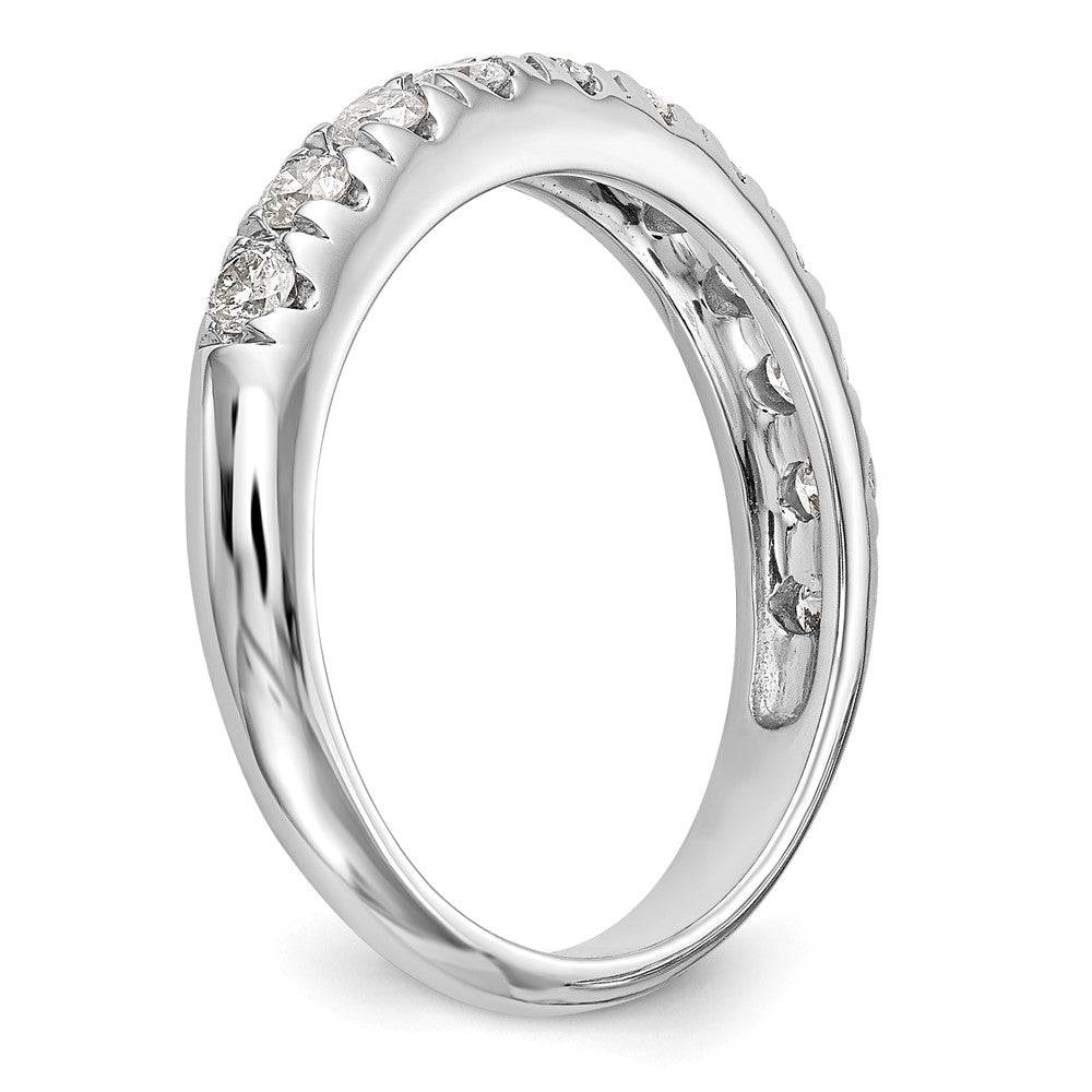 14K Weißgold Ehering mit echten Diamanten