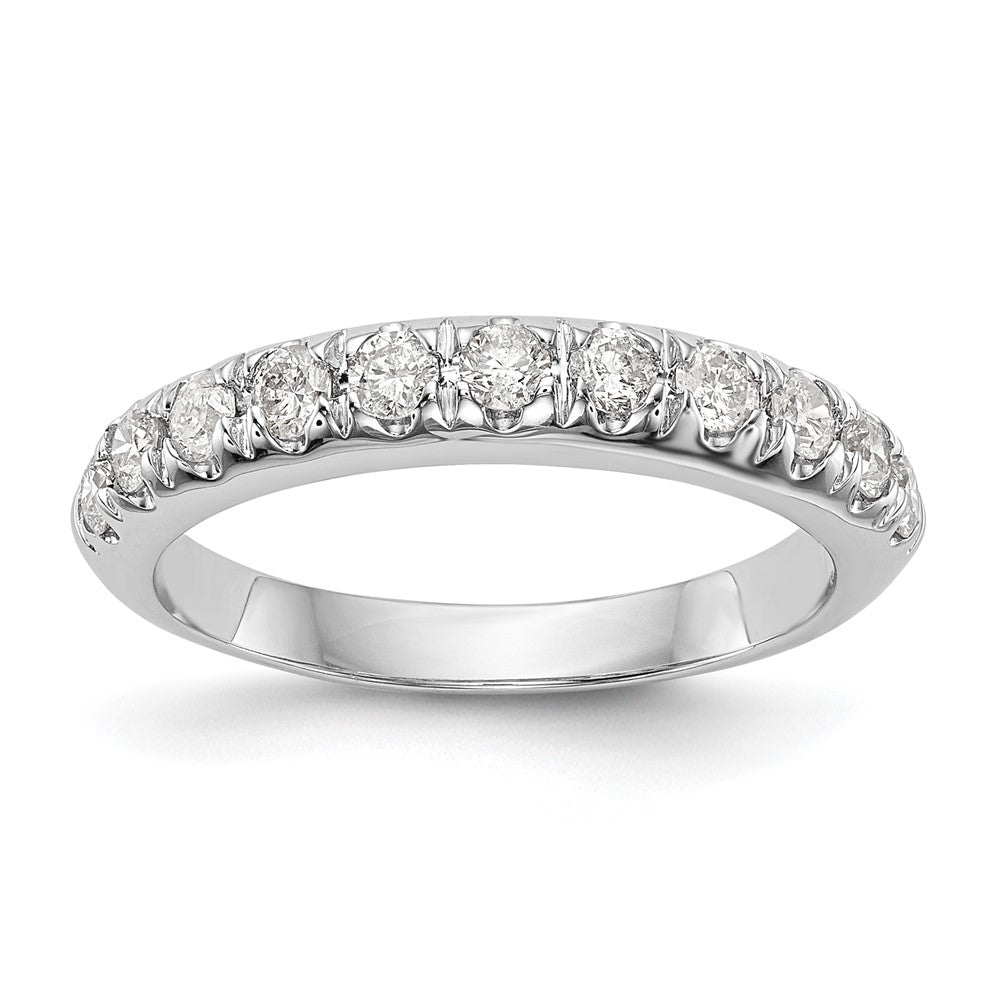 14K Weißgold Ehering mit echten Diamanten