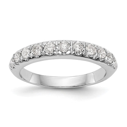 14K Weißgold Ehering mit echten Diamanten
