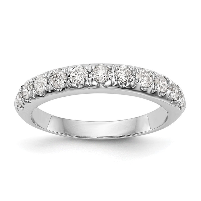14K Weißgold Ehering mit echten Diamanten