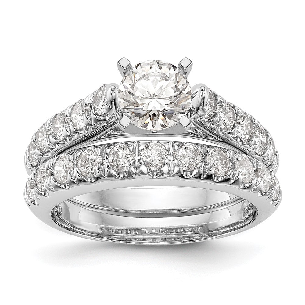 14K Weißgold Stift Set 1/2 Karat Diamant Halbfassung Verlobungsring