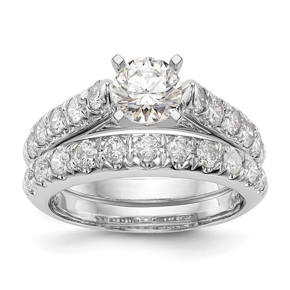14K Weißgold Stift Set 1/2 Karat Diamant Halbfassung Verlobungsring