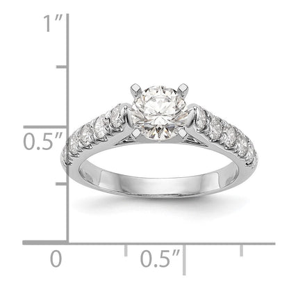 14K Weißgold Stift Set 1/2 Karat Diamant Halbfassung Verlobungsring