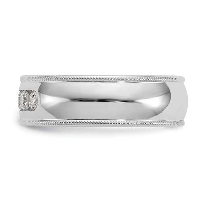 True Origin 14K Weißgold Herren 1/2 Karat Im Labor Gezüchtet Diamant Vs+ F+ Größe 9 Komplett Miligrain Ehering Ring