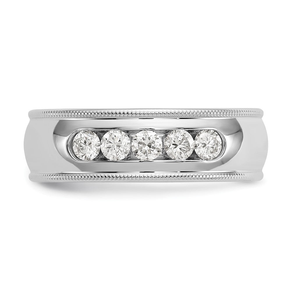 True Origin 14K Weißgold Herren 1/2 Karat Im Labor Gezüchtet Diamant Vs+ F+ Größe 9 Komplett Miligrain Ehering Ring