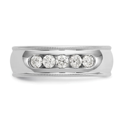 True Origin 14K Weißgold Herren 1/2 Karat Im Labor Gezüchtet Diamant Vs+ F+ Größe 9 Komplett Miligrain Ehering Ring