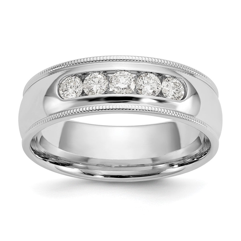14K Weißgold True Origin Herren 1/2 Karat Im Labor Gezüchtet Diamant Vs D E F Poliert Five Stein Miligrain Größe 10.5 Ring