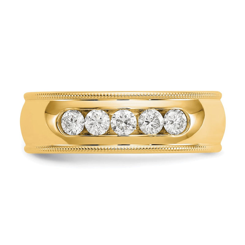 True Origin 14K Gelbgold Herren 1/2 Karat Im Labor Gezüchtet Diamant Vs+ F+ Größe 8 Komplett Miligrain Ehering Ring