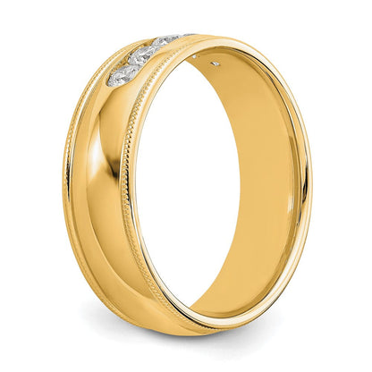 True Origin 14K Gelbgold Herren 1/2 Karat Im Labor Gezüchtet Diamant Vs+ F+ Größe 8 Komplett Miligrain Ehering Ring