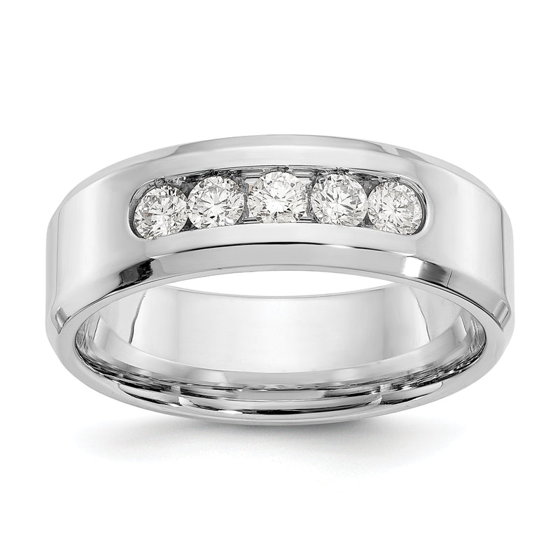 14K Weißgold True Origin Herren 1/2 Karat Im Labor Gezüchtet Diamant Vs/si D E F 5 Stein Abgeschrägt Kante Größe 11 Ring