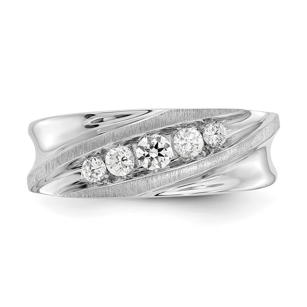 True Origin 14K Weißgold Herren 1/2 Karat Im Labor Gezüchtet Diamant Vs/si D E F Gebürstet und Poliert Ehering Ring