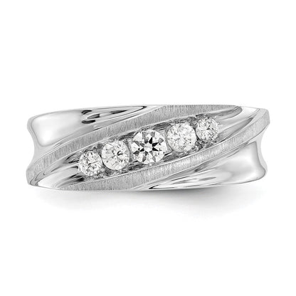 True Origin 14K Weißgold Herren 1/2 Karat Im Labor Gezüchtet Diamant Vs/si D E F Gebürstet und Poliert Ehering Ring