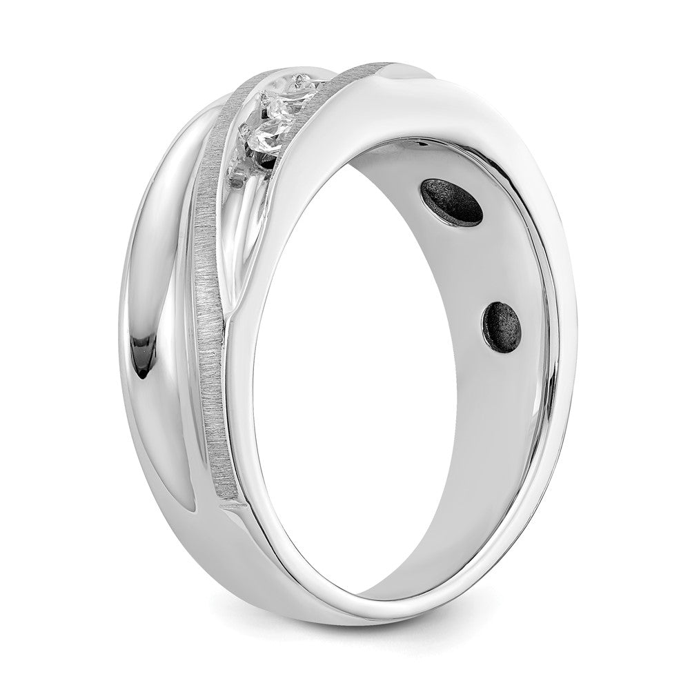 True Origin 14K Weißgold Herren 1/2 Karat Im Labor Gezüchtet Diamant Vs/si D E F Gebürstet und Poliert Ehering Ring