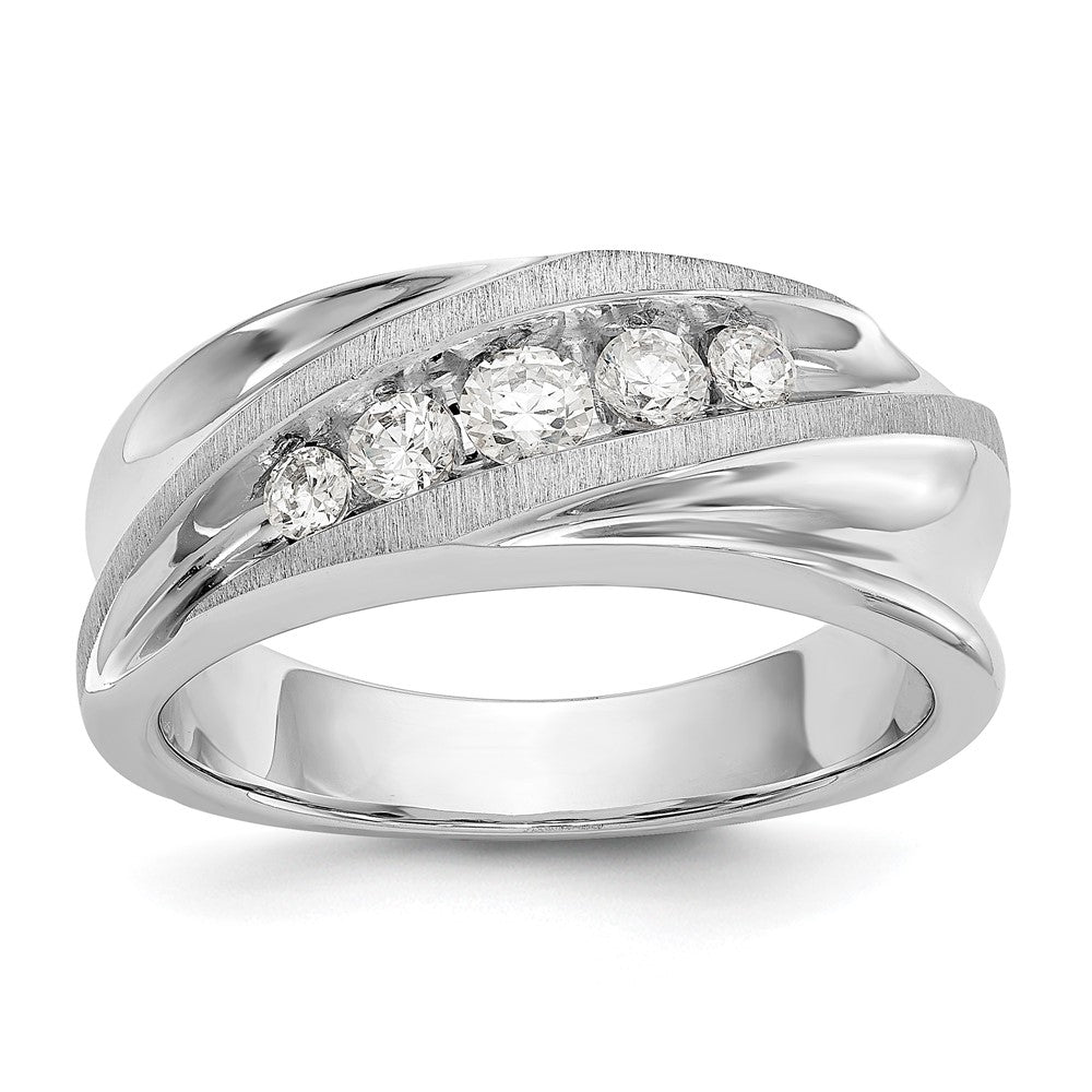 True Origin 14K Weißgold Herren 1/2 Karat Im Labor Gezüchtet Diamant Vs/si D E F Gebürstet und Poliert Ehering Ring