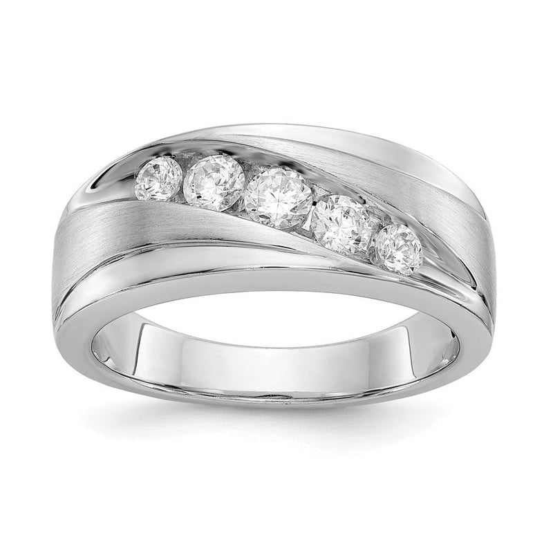 14K Weißgold True Origin Herren 1/2 Karat Im Labor Gezüchtet Diamant Vs/si D E F Gebürstet und Poliert Ring