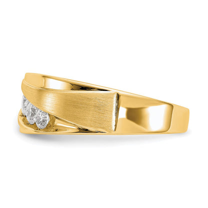 True Origin 14K Herren 1/2 Karat Im Labor Gezüchtet Diamant Vs/si D E F Gebürstet und Poliert Ehering Ring