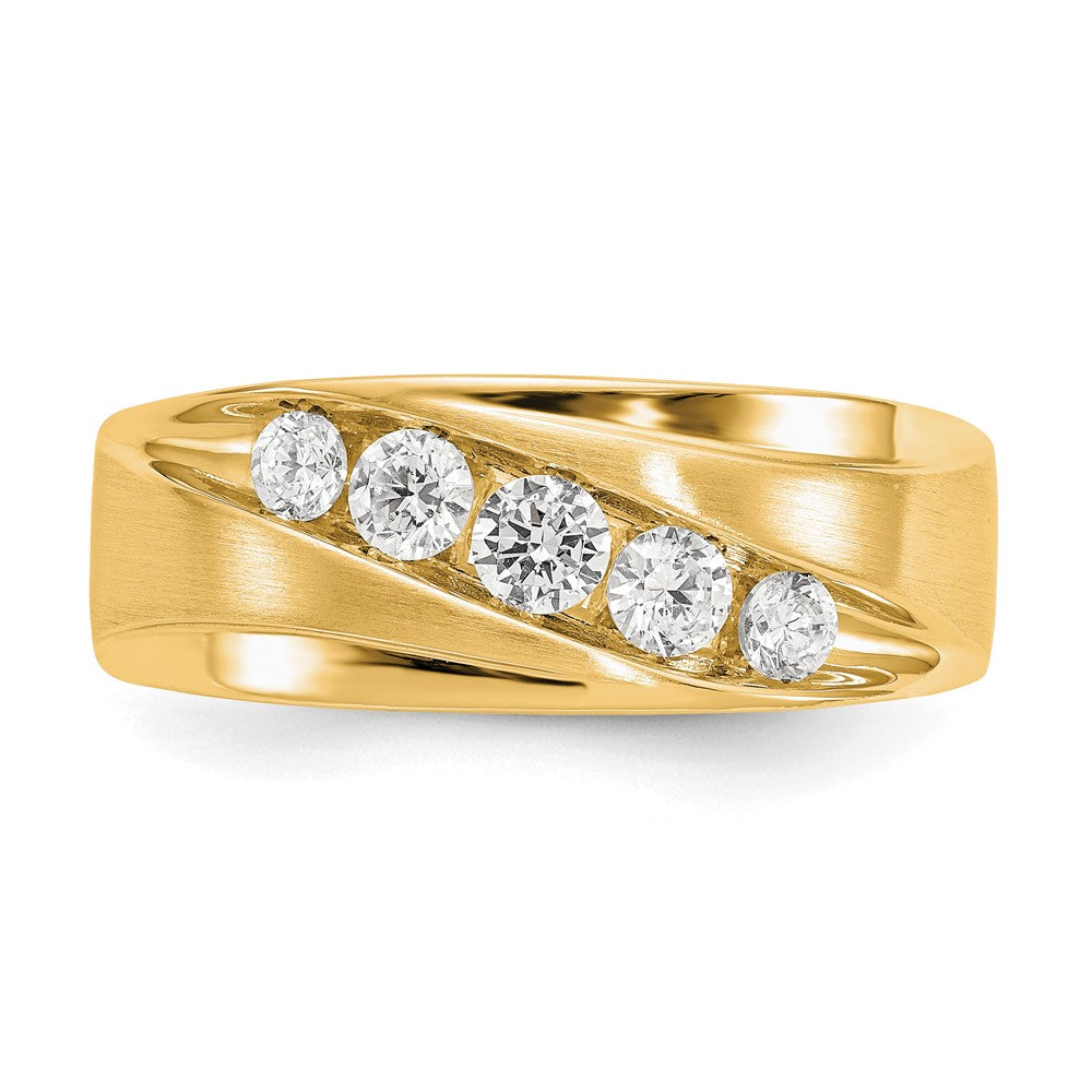 True Origin 14K Herren 1/2 Karat Im Labor Gezüchtet Diamant Vs/si D E F Gebürstet und Poliert Ehering Ring