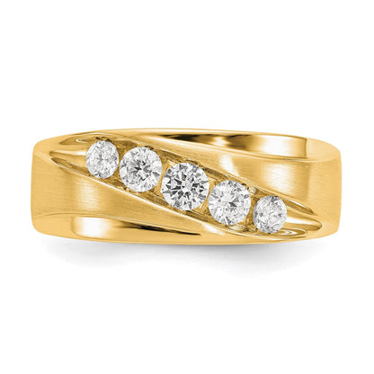 True Origin 14K Herren 1/2 Karat Im Labor Gezüchtet Diamant Vs/si D E F Gebürstet und Poliert Ehering Ring
