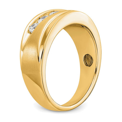 True Origin 14K Herren 1/2 Karat Im Labor Gezüchtet Diamant Vs/si D E F Gebürstet und Poliert Ehering Ring