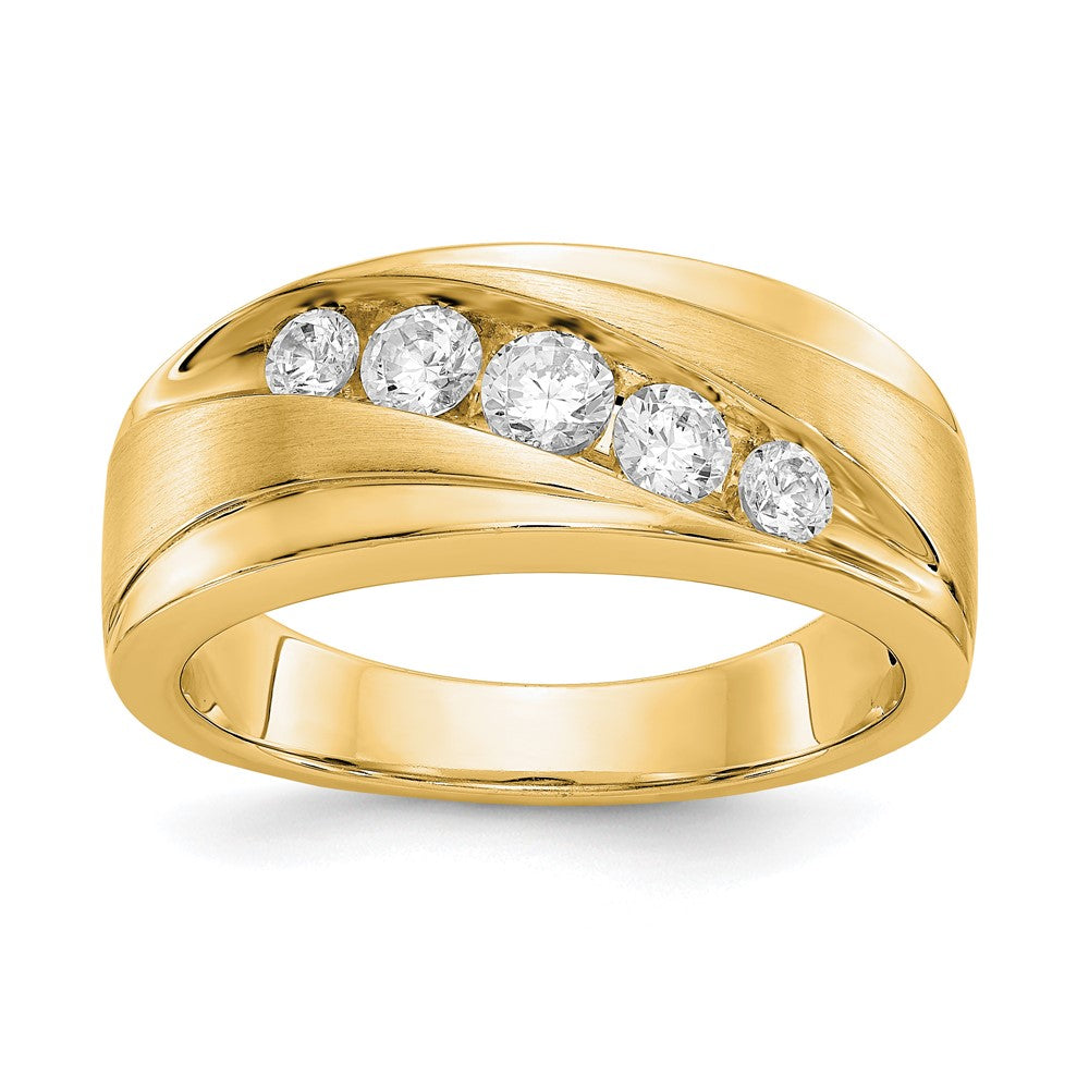True Origin 14K Herren 1/2 Karat Im Labor Gezüchtet Diamant Vs/si D E F Gebürstet und Poliert Ehering Ring