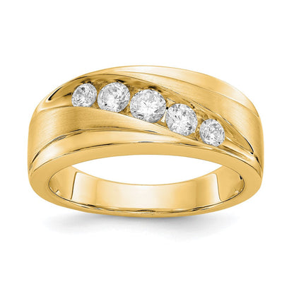 True Origin 14K Herren 1/2 Karat Im Labor Gezüchtet Diamant Vs/si D E F Gebürstet und Poliert Ehering Ring