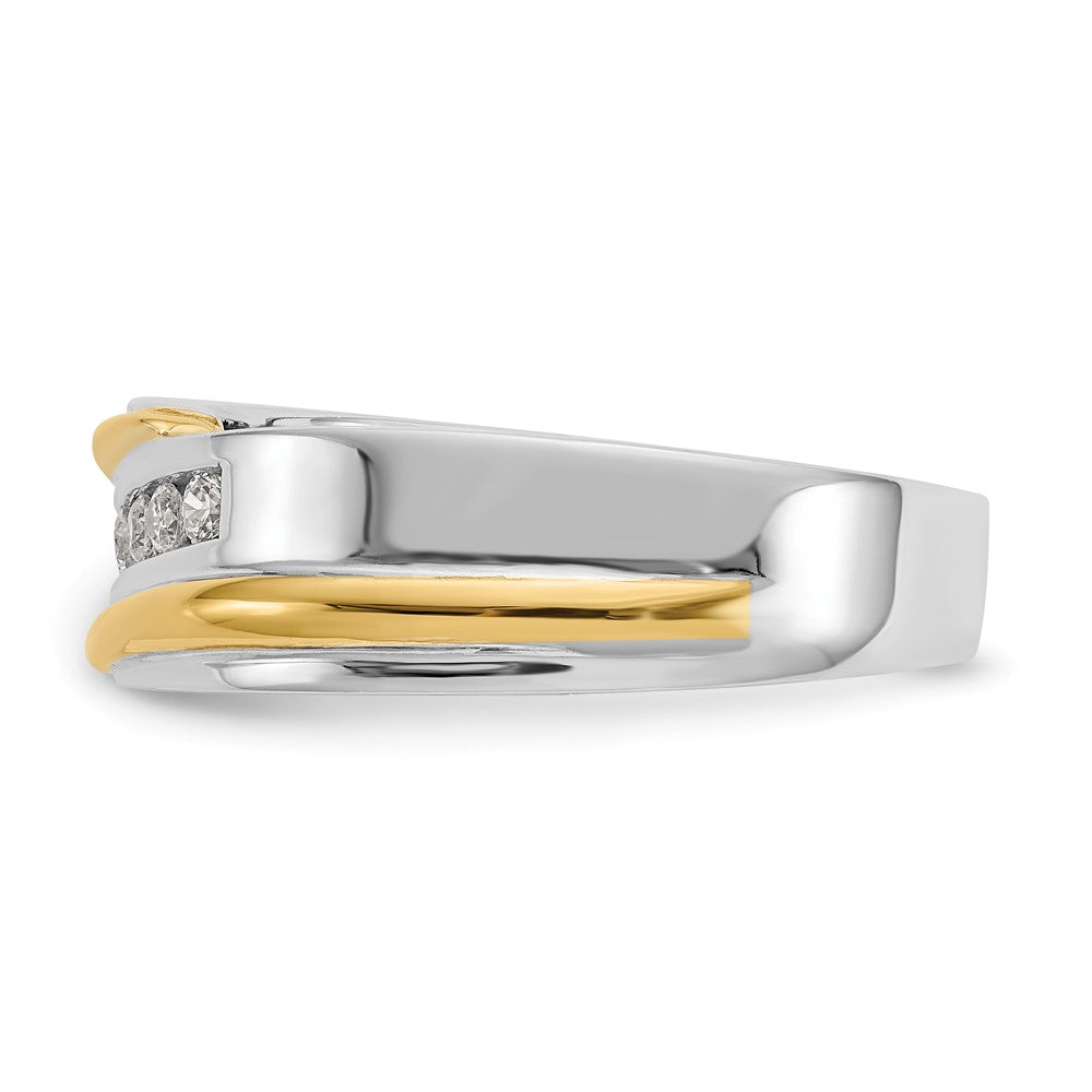 14K Bicolor True Origin Herren 1/3 Karat Im Labor Gezüchtet Diamant Vs/si D E F Gebürstet und Poliert Ring