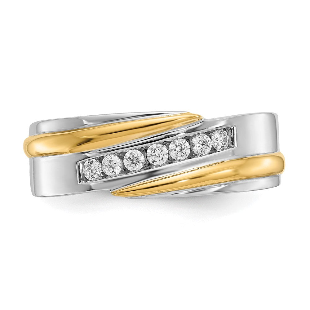 14K Bicolor True Origin Herren 1/3 Karat Im Labor Gezüchtet Diamant Vs/si D E F Gebürstet und Poliert Ring